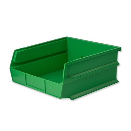 TRITON PRODUCTS 55 lb Hang & Stack Storage Bin, Polypropylene, 11  in W, 5 in H, Green 3-235GRN